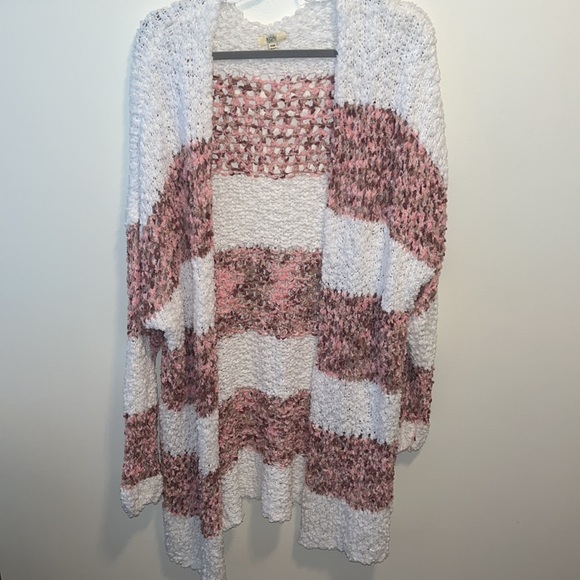 ✨SALE✨ KORI | Multi Colored Oversized Open Front Cardigan Sweater W/ Pockets - Picture 6 of 9